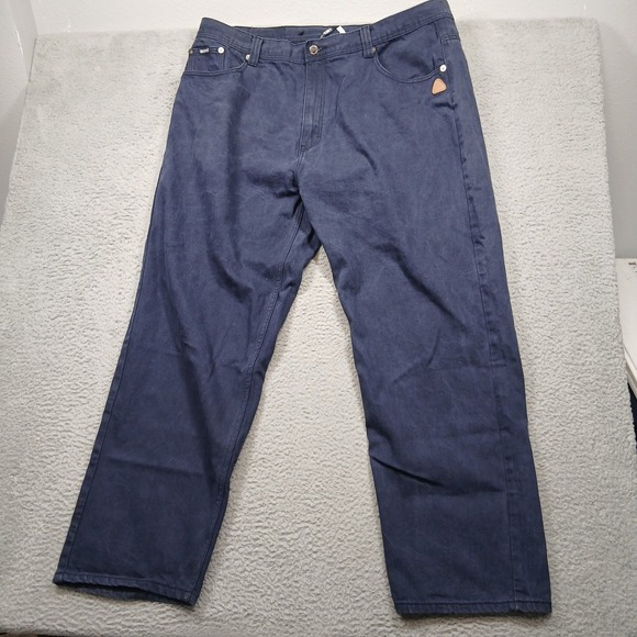 Akademiks Jeans Men's 46x34 Blue Denim Relaxed Fit Streetwear - Picture 2 of 11